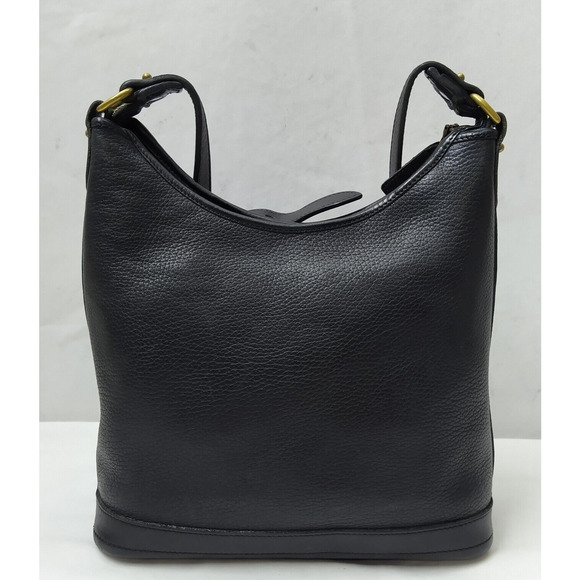 Dooney & Bourke Black Pebbled Leather Zipper Shoulder Bag - Vintage Made in USA - Picture 2 of 16